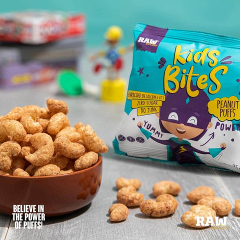 Kids Bites peanut puffs senza glutine Raw Bites