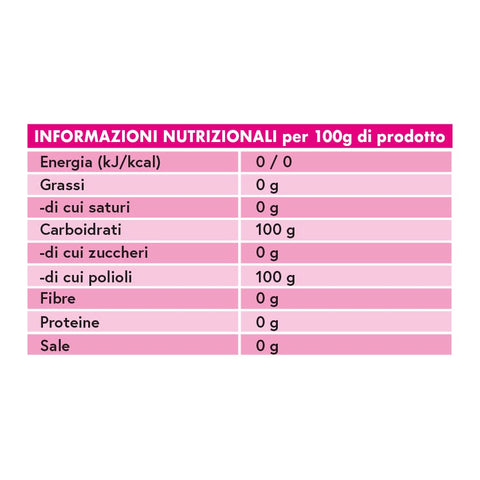 Dolcificante zero calorie eritritolo + sucralosio 100g valori nutrizionali Special Food