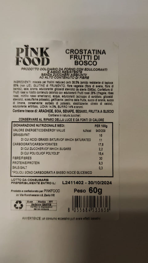 Crostatina frutti di bosco Low Carb - Pinkfood Shop