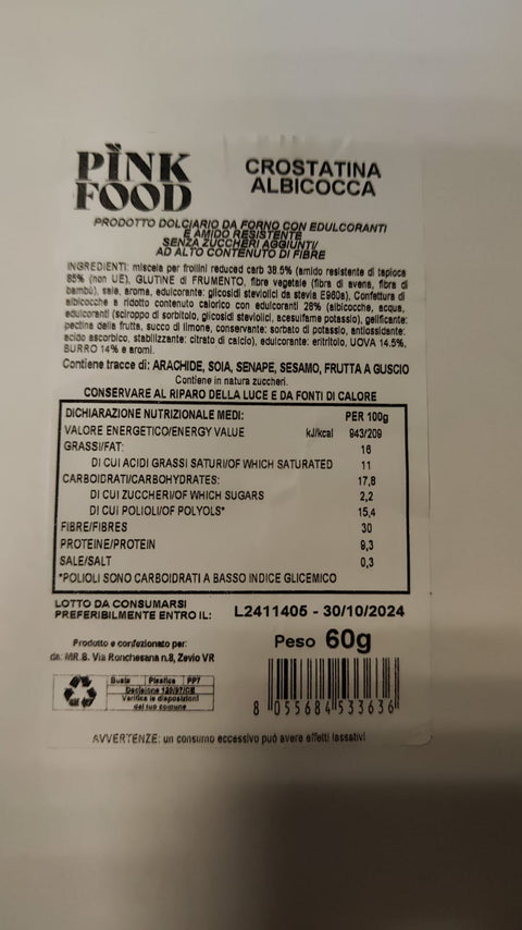 Crostatina albicocca Low Carb - Pinkfood Shop