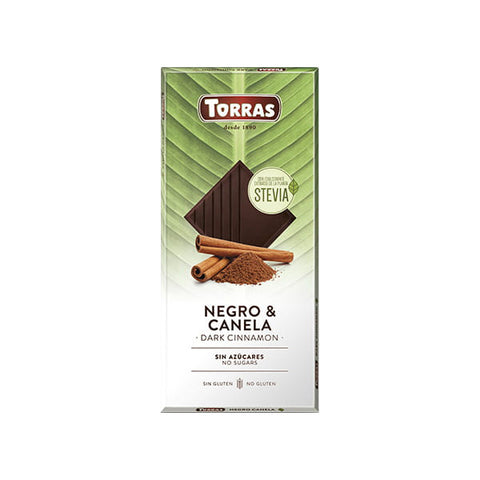 Cioccolato fondente alla cannella dolcificato con eritritolo e stevia - Torras